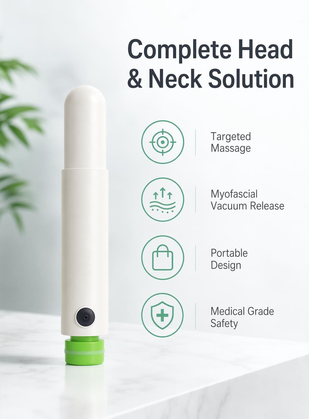 Vacupen Head Massager Pen - Vacuum Fascia Release Tool for Tension Headache, Migraine & Neck Pain Relief, 2-in-1 Suction & Acupressure Massager