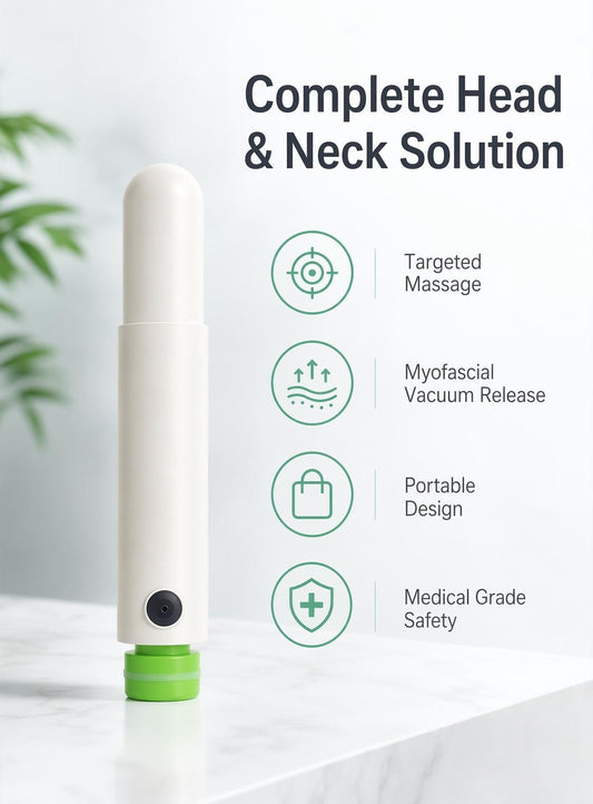 Vacupen Head Massager Pen - Vacuum Fascia Release Tool for Tension Headache, Migraine & Neck Pain Relief, 2-in-1 Suction & Acupressure Massager